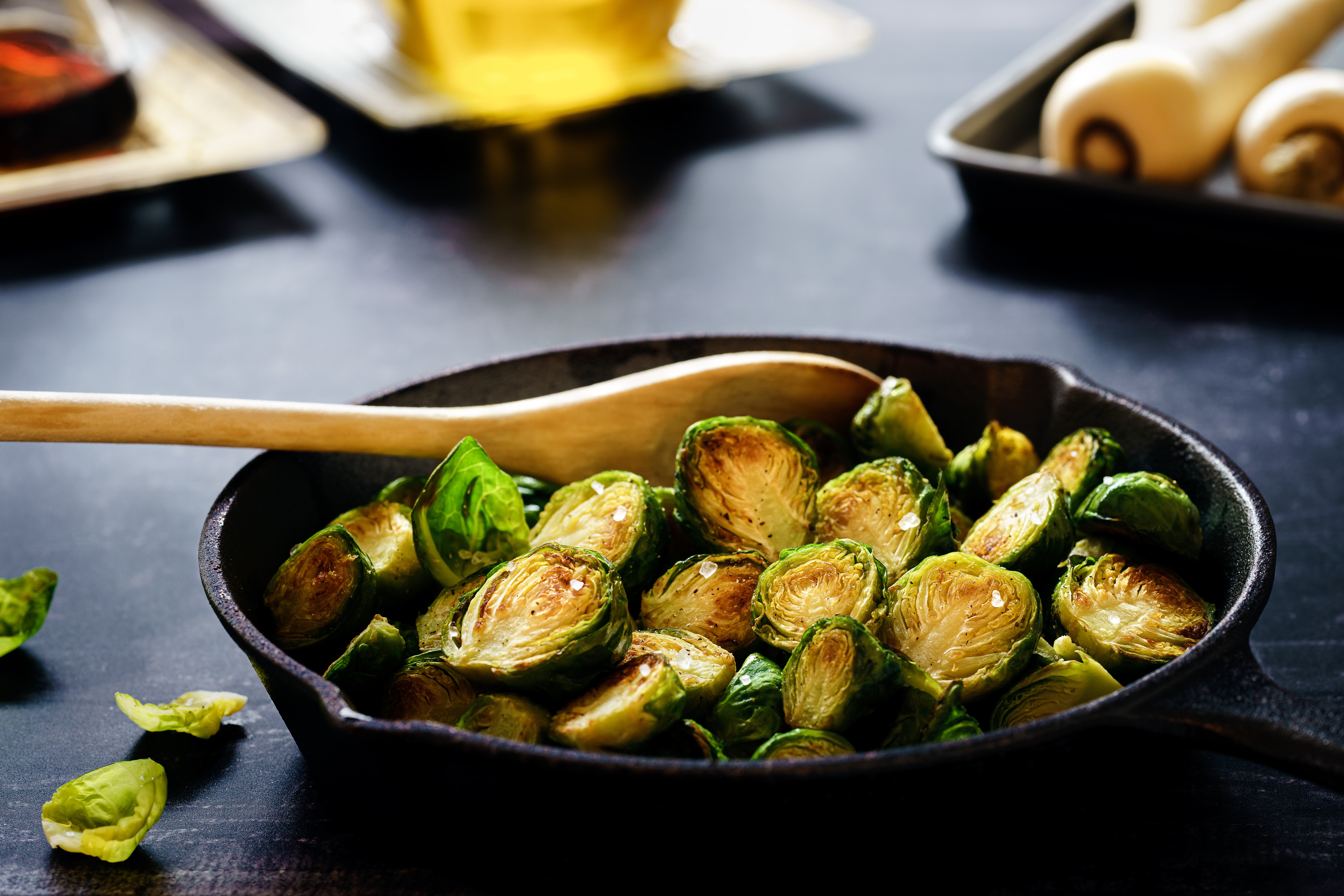 Brussel Sprouts in a pan